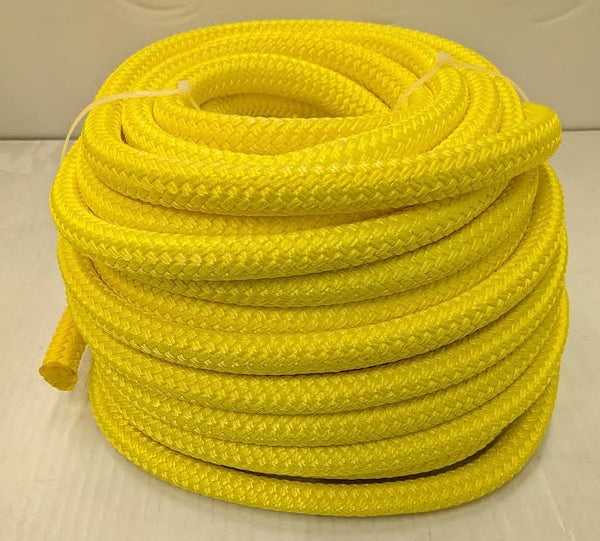 3/4" x 100' Yellow Polyester Double Braid, open box – USARope