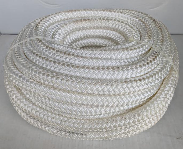 1" x 100' White Polyester Double Braid, open box – USARope