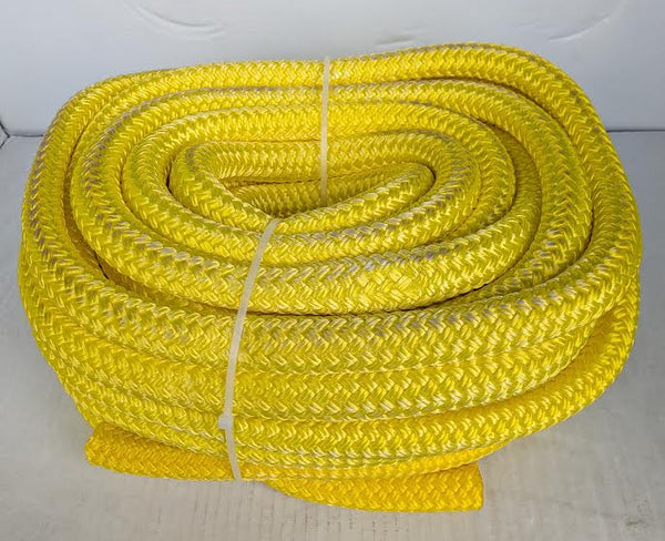 1" x 100' Yellow Polyester Double Braid, open box – USARope
