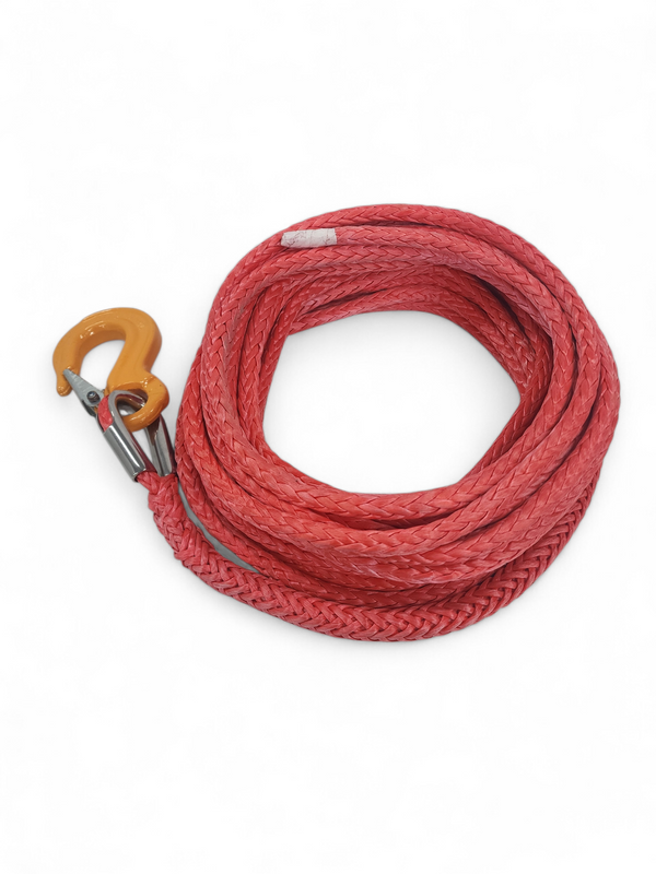 3/8" Synthetic Tow Truck Winch Rope w/ Self-Locking Hook | 21,500 lbs Avg. Breaking Strength
